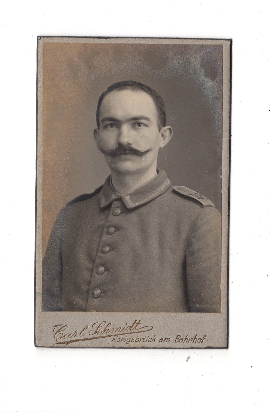 Fotografie Soldat - Königsbrück 1910er / CDV M1-05