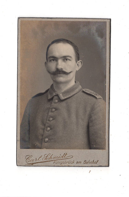 Fotografie Soldat - Königsbrück 1910er / CDV M1-05