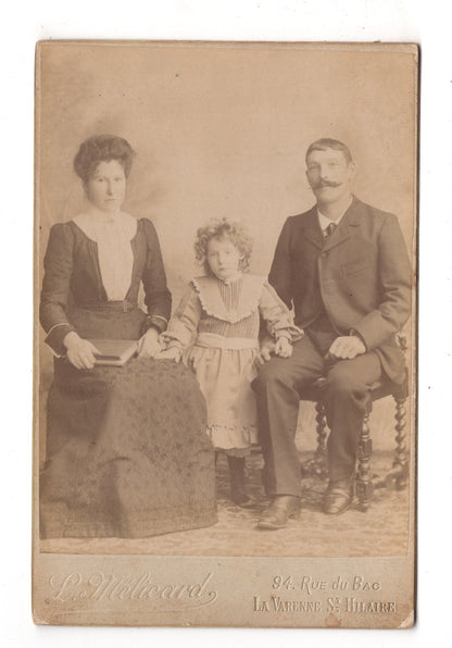 Fotografie Schönes Familienbild - La Varenne / St. Hilaire 1890er / CAB U-19