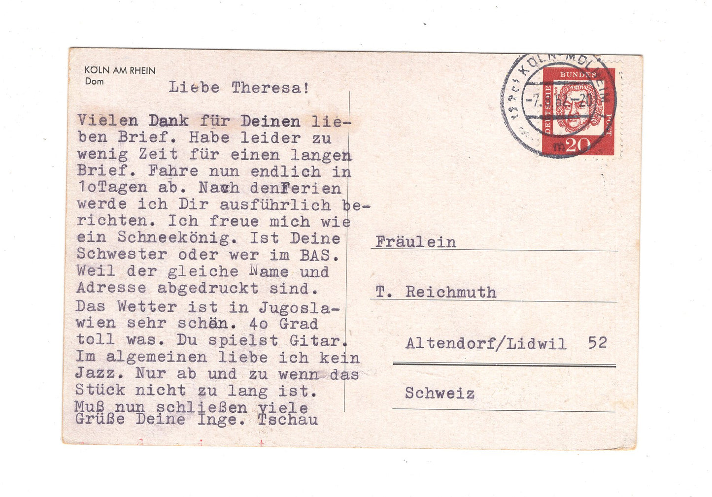 Ansichtskarte Köln am Rhein / Dom / G1-58