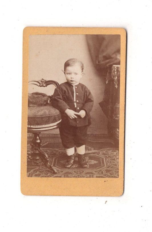 Fotografie Niedlicher kleiner Junge - Hildesheim 1870er / CDV M1-25