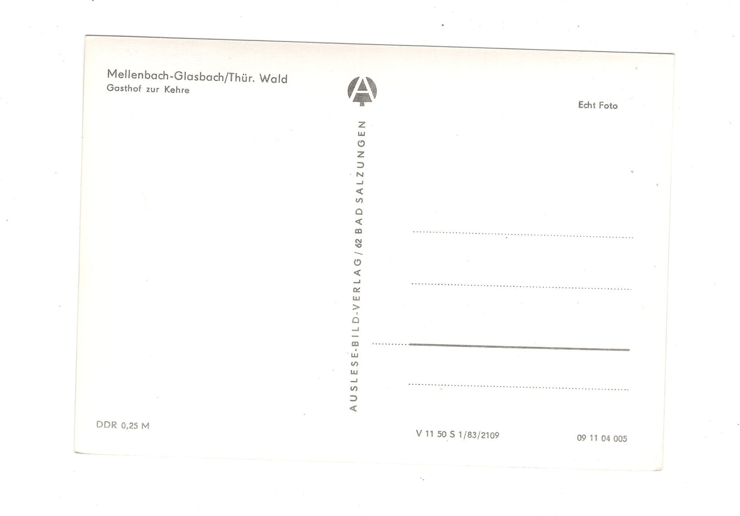 Ansichtskarte Mellenbach-Glasbach / Thüringer Wald / Gasthof zur Kehre