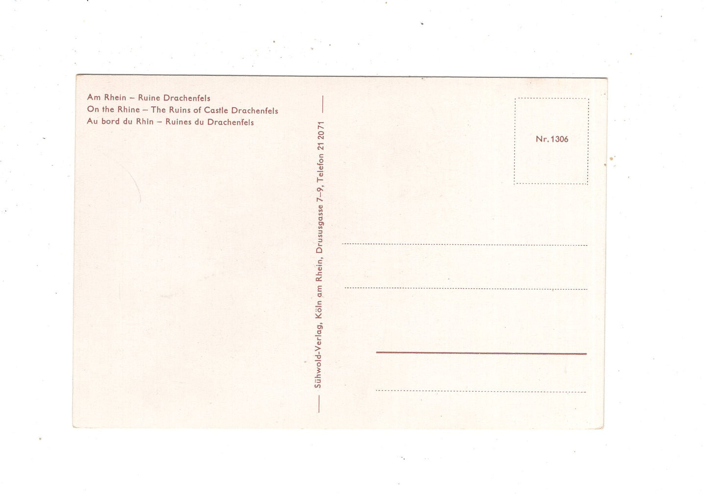 Ansichtskarte Am Rhein / Ruine Drachenfels / M1-63