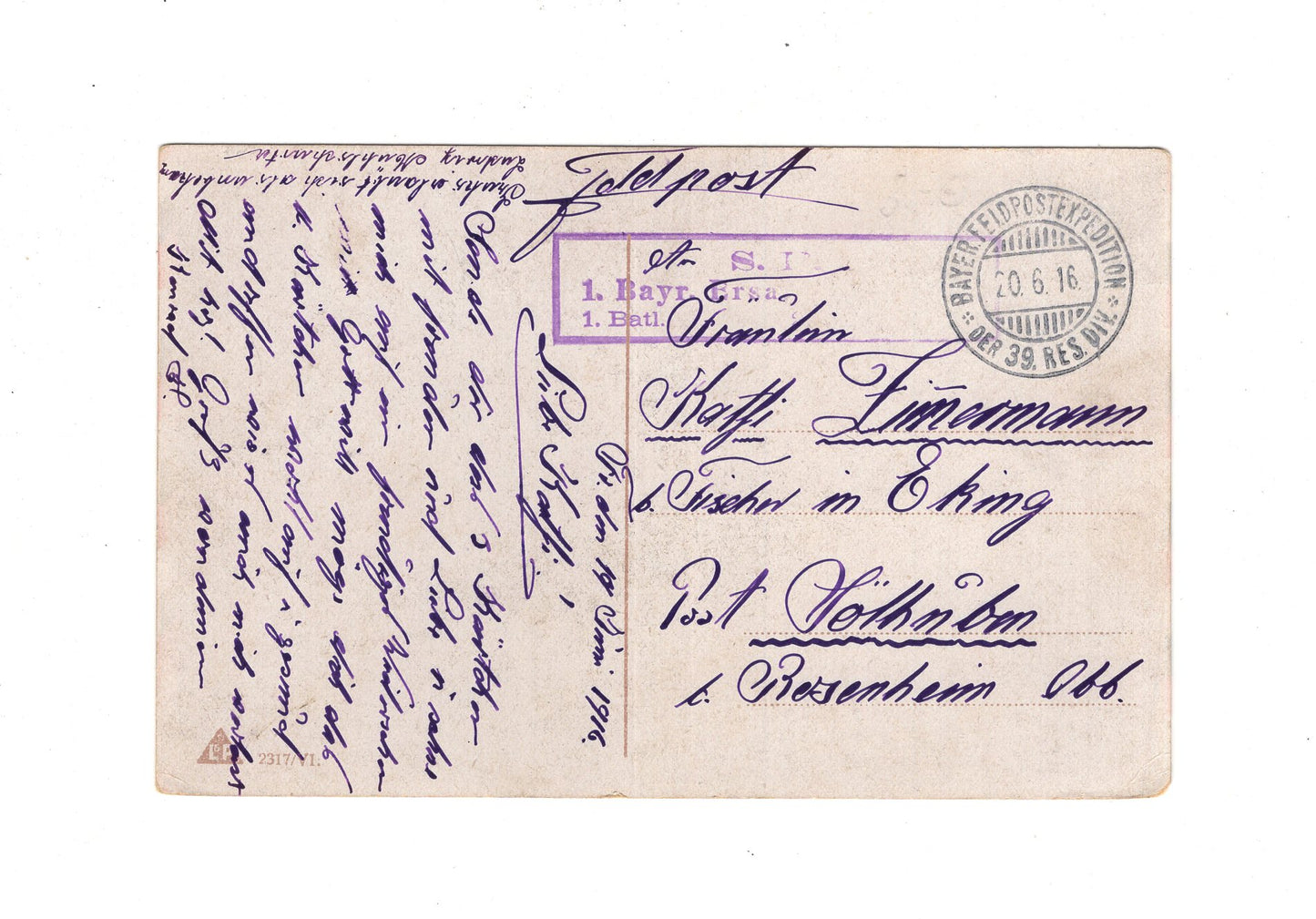 Ansichtskarte / Feldpost / Patriotische Karte - 1916