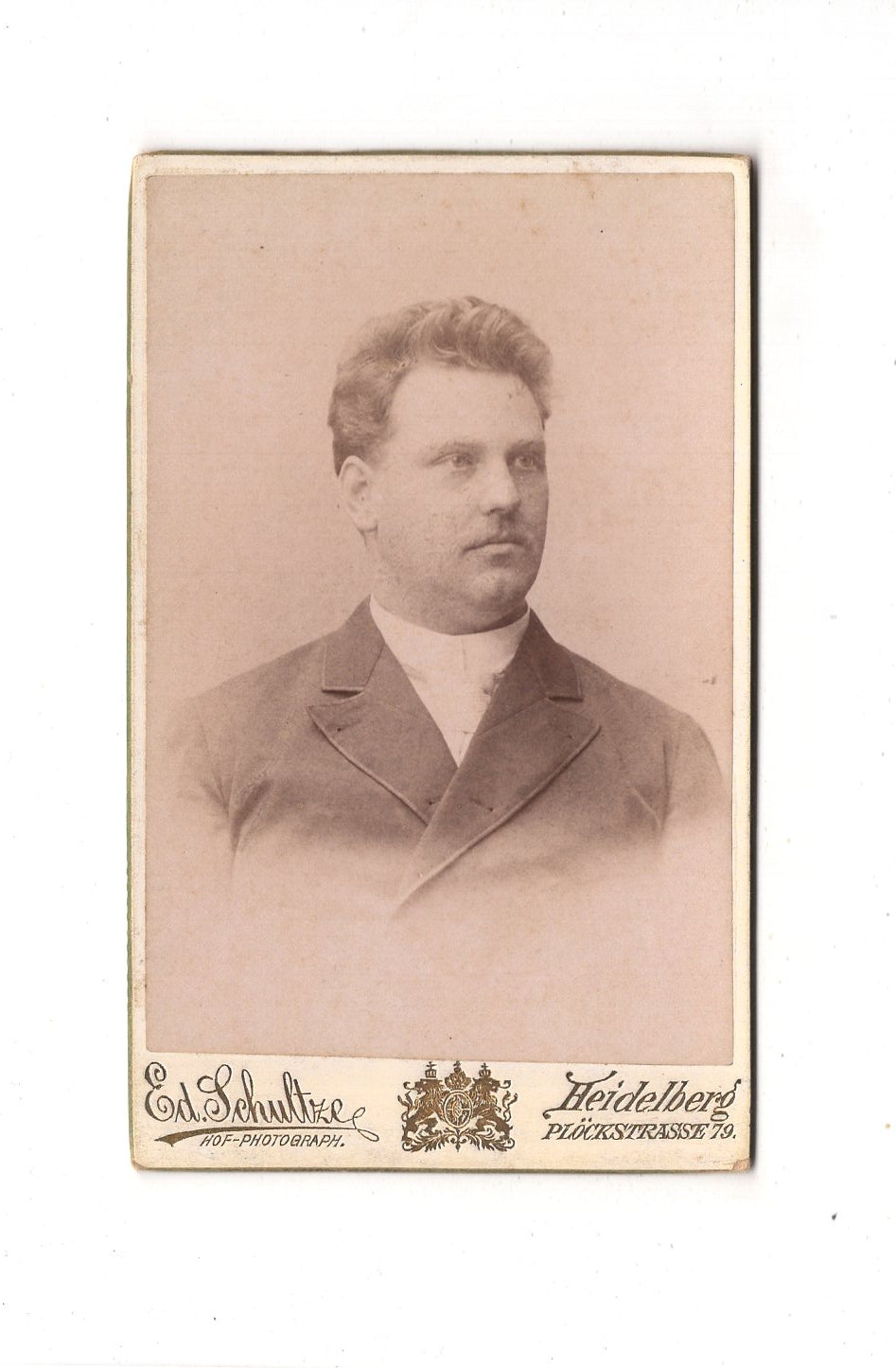 Fotografie Herrenportrait mit Widmung - Heidelberg 1893 / CDV C1-20