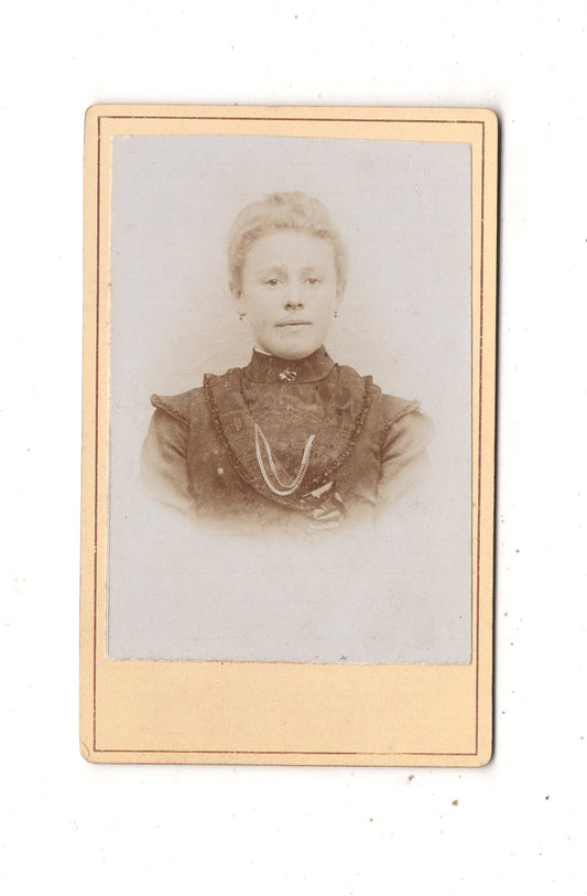 Fotografie Damenportrait - unbekannter Ort 1890er / CDV N1-12