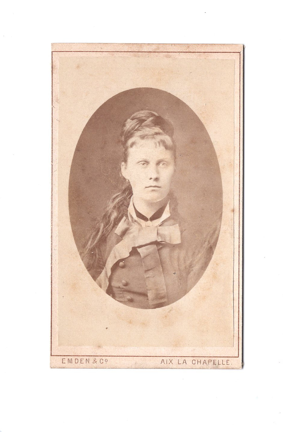 Fotografie Damenportrait - Aix-la-Chapelle / Aachen 1870er