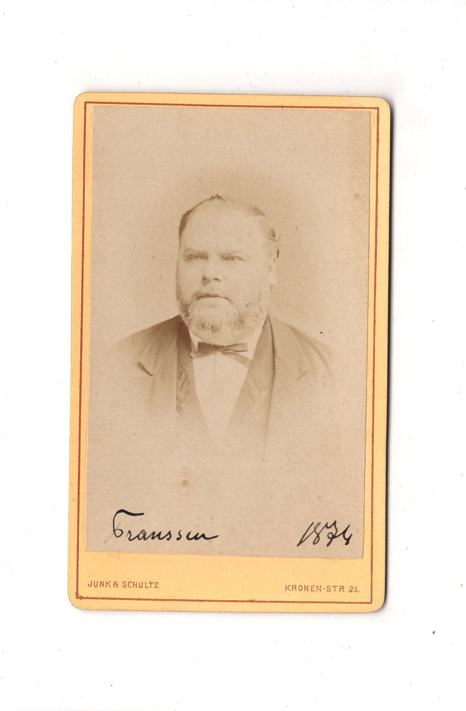 Fotografie Herrenportrait / benannt - Berlin 1874 / CDV C1-20