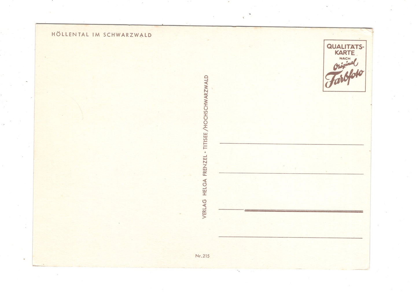 Ansichtskarte Höllental im Schwarzwald / K1-57