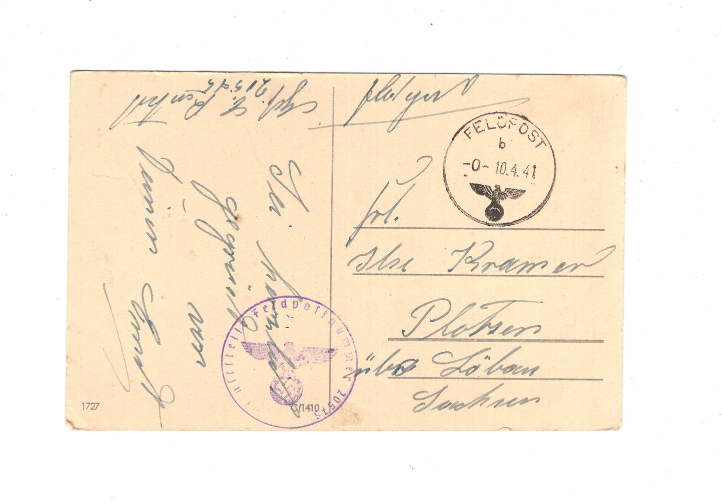 Ansichtskarte / Feldpost Frohe Ostern 1941