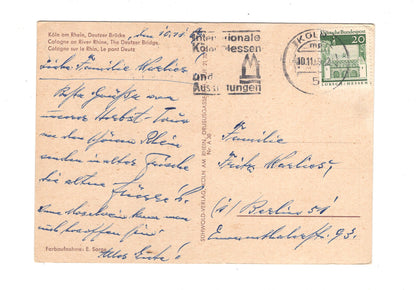 Ansichtskarte Köln am Rhein / Deutzer Brücke / G1-58