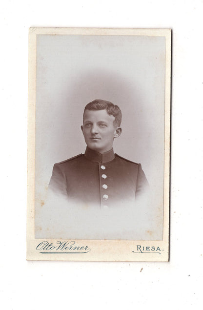 Fotografie Soldat - Riesa / Lommatzsch um 1900 / CDV M1-05