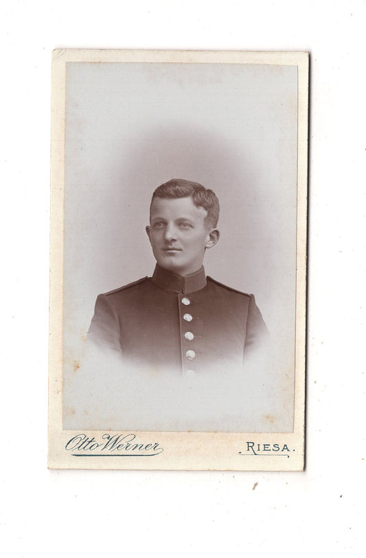 Fotografie Soldat - Riesa / Lommatzsch um 1900 / CDV M1-05