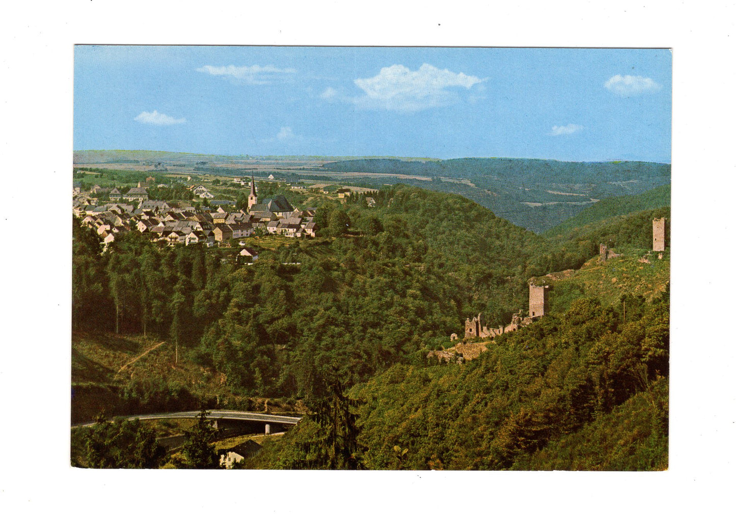 Ansichtskarte Manderscheid / Eifel / mit Ober- und Niederburg