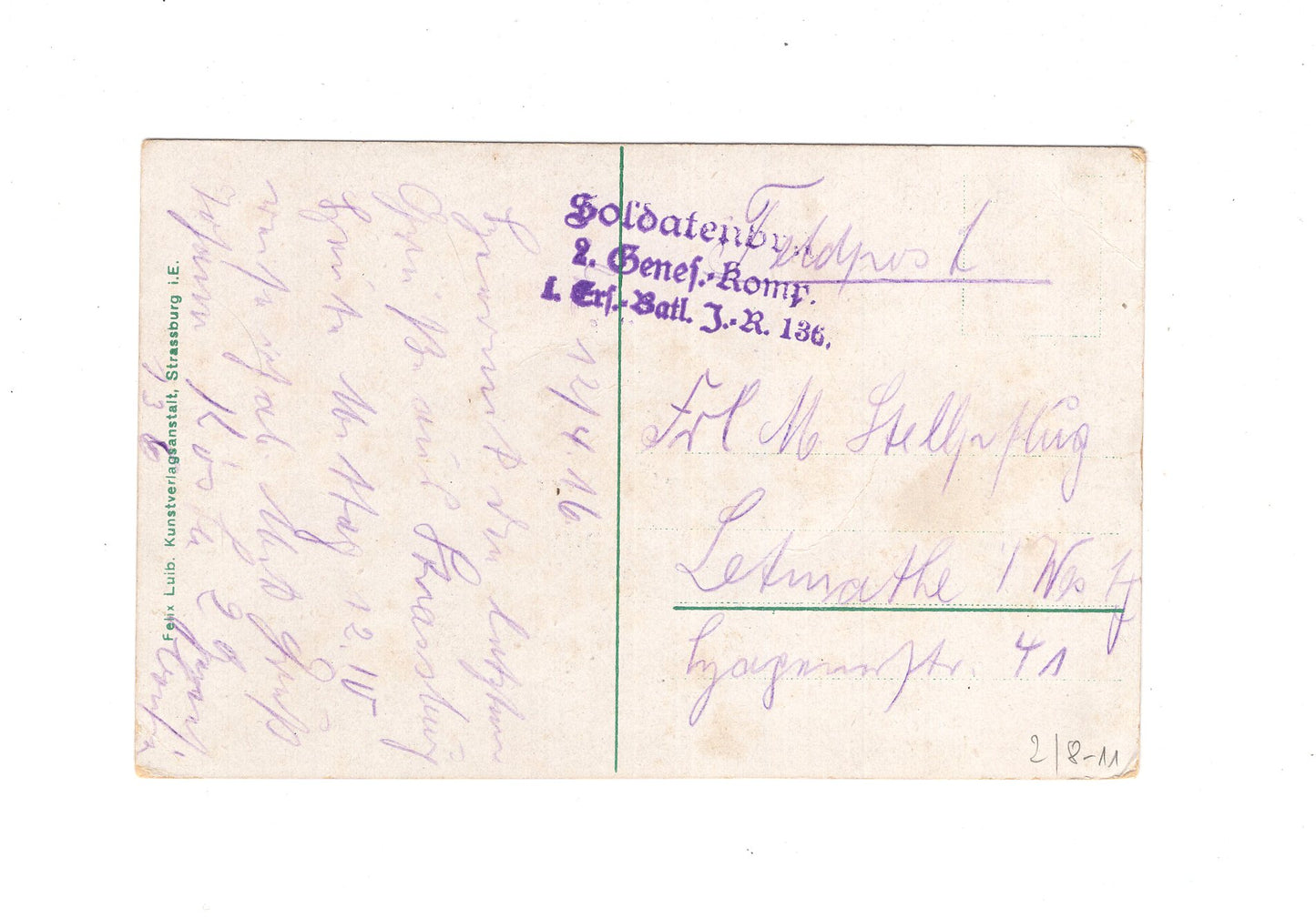 Ansichtskarte / Feldpost - Straßburg 1916