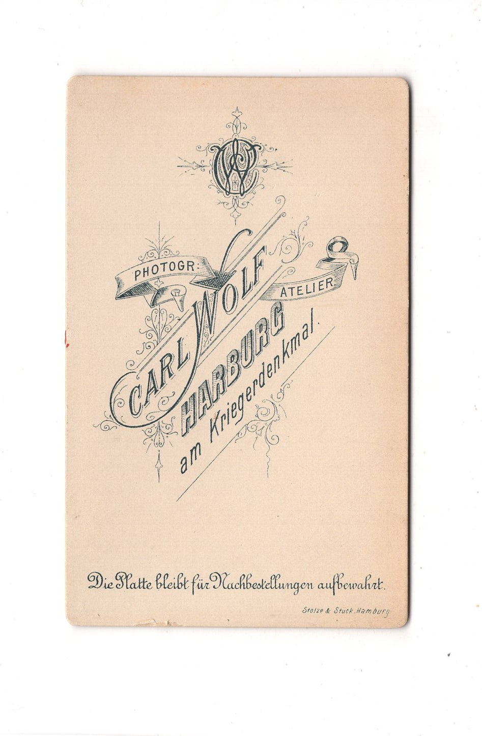 Fotografie Damenportrait - Hamburg-Harburg 1890er / CDV C1-02