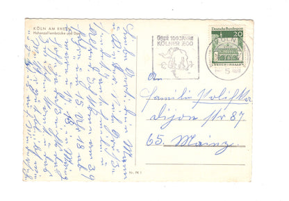 Ansichtskarte Köln am Rhein / Hohenzollernbrücke und Dom / G1-58