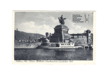 Ansichtskarte Koblenz am Rhein / Kaiser-Wilhelm-Denkmal am Deutschen Eck