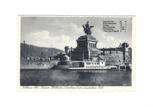 Ansichtskarte Koblenz am Rhein / Kaiser-Wilhelm-Denkmal am Deutschen Eck