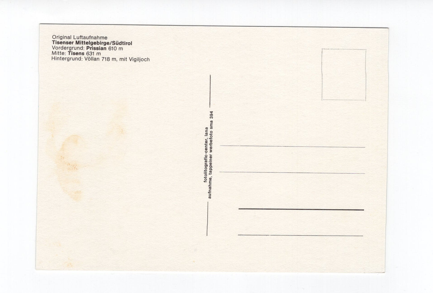 Ansichtskarte Tisenser Mittelgebirge / Südtirol / Italien