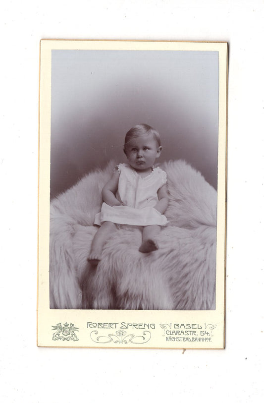 Fotografie Schönes Kinderbild / Baby - Basel 1900er / CDV N1-08