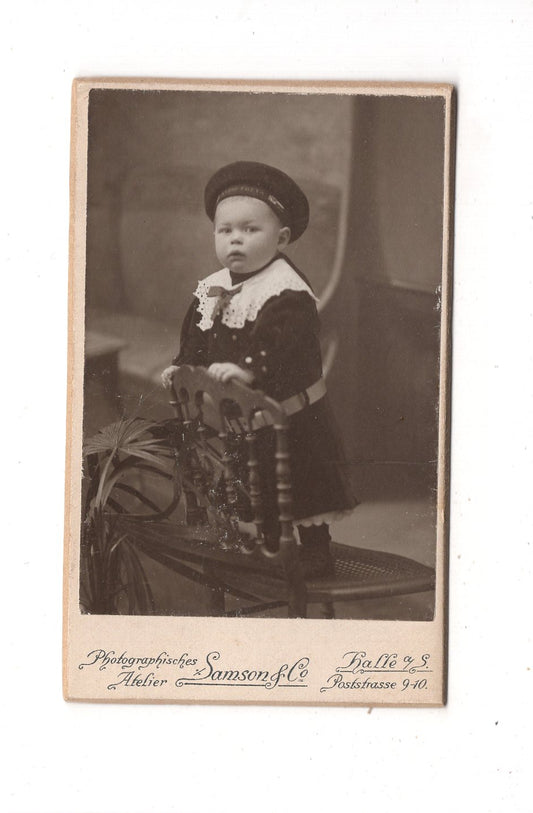 Fotografie Niedlicher kleiner Junge - Halle an der Saale um 1910 / CDV M1-25