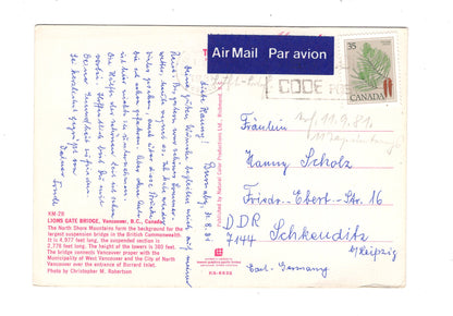 Ansichtskarte Lions Gate Bridge / Vancouver / British Columbia / Kanada