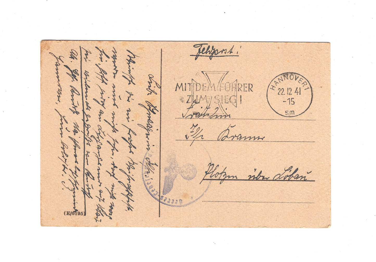 Ansichtskarte / Feldpost Frohe Weihnachten - Hannover 1941