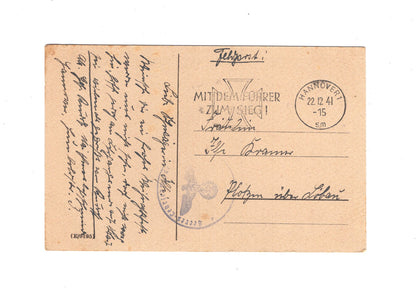 Ansichtskarte / Feldpost Frohe Weihnachten - Hannover 1941