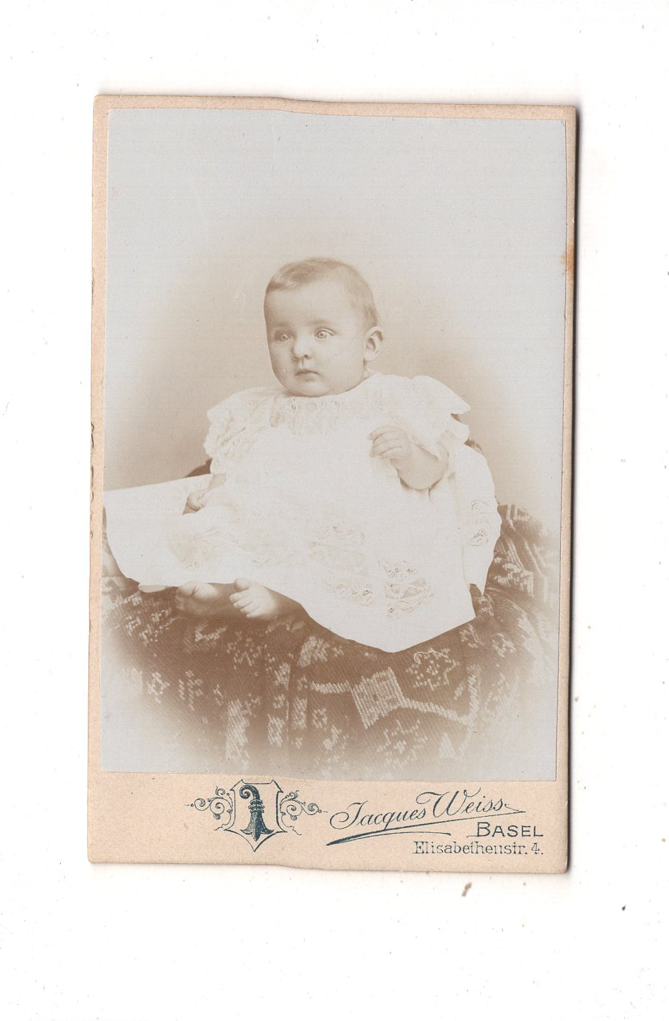 Fotografie Schönes Kinderbild / Baby - Basel 1890er / CDV N1-08