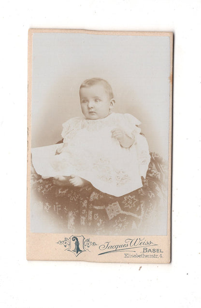 Fotografie Schönes Kinderbild / Baby - Basel 1890er / CDV N1-08