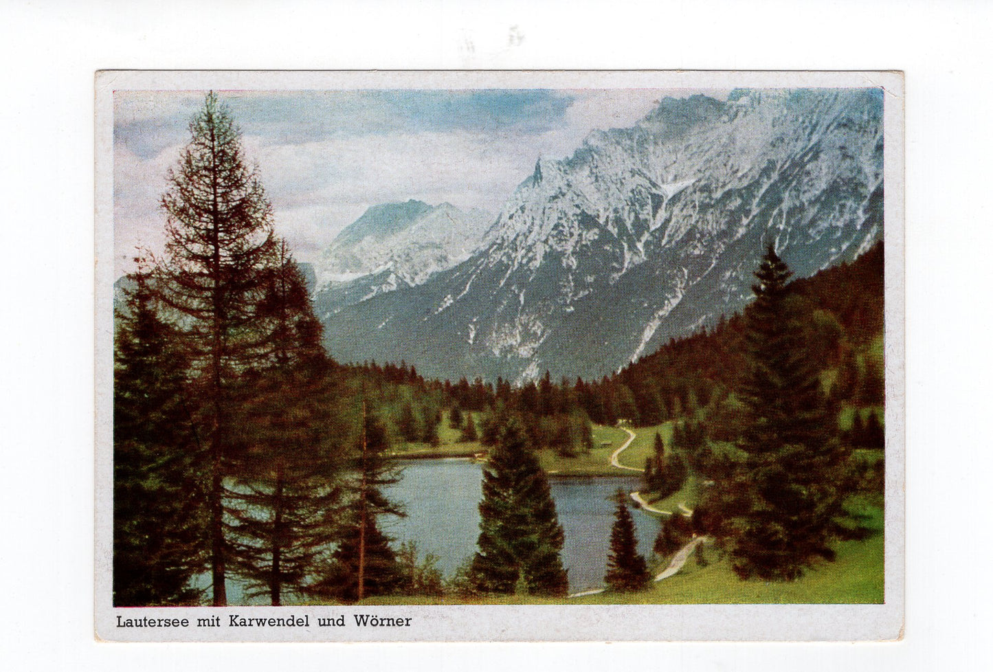 Ansichtskarte Lautersee mit Karwendel und Wörner