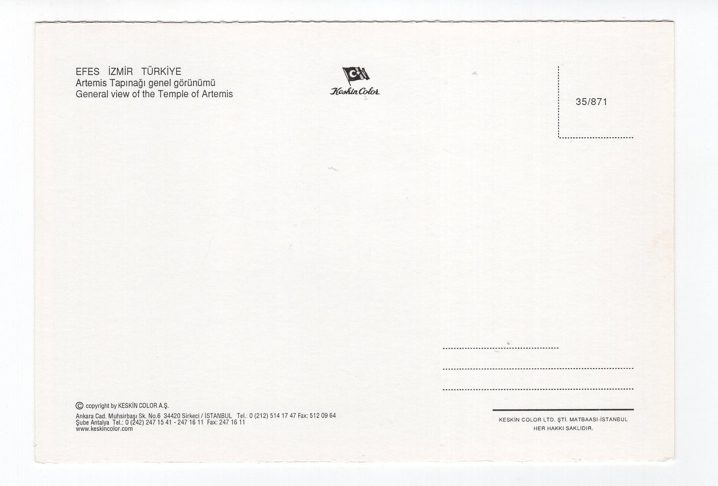 Ansichtskarte Efes / Izmir / Temple of Artemis / Türkei