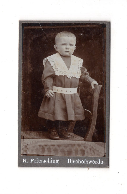 Fotografie Niedlicher kleiner Junge - Bischofswerda 1900er / CDV M1-25