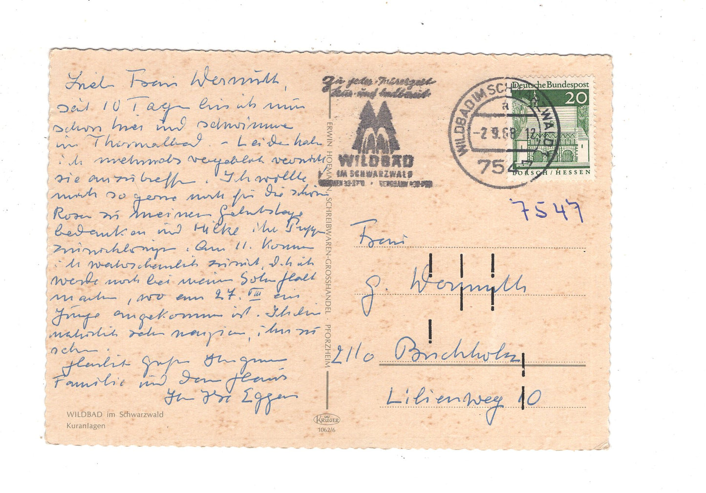 Ansichtskarte Wildbad im Schwarzwald / Kuranlagen / K1-57