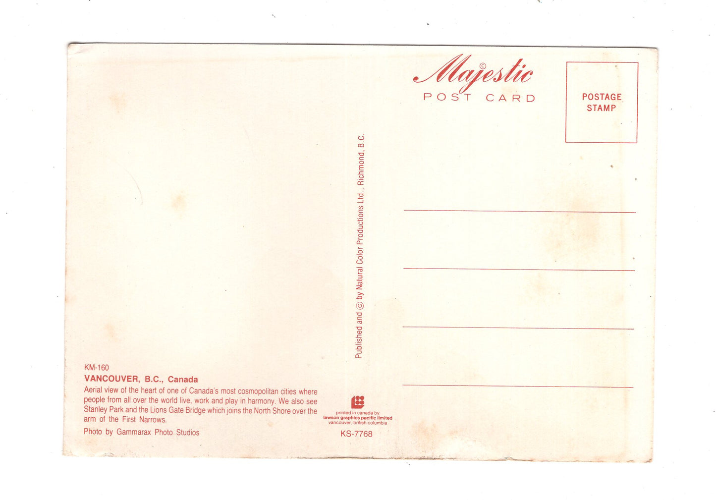 Ansichtskarte Vancouver / British Columbia / Kanada