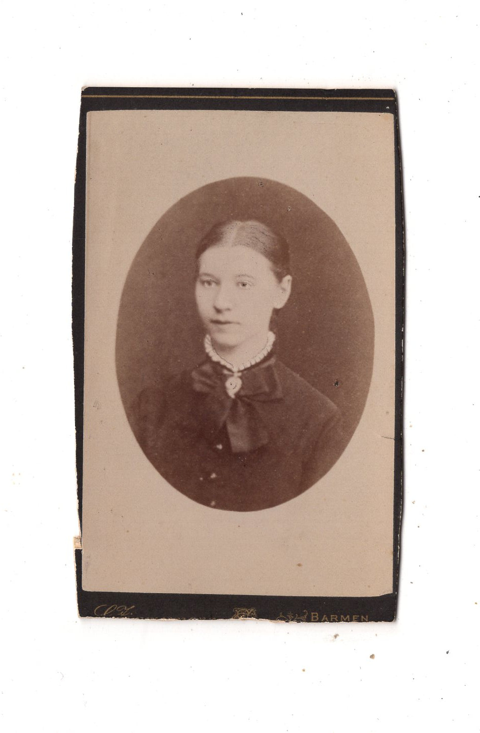 Fotografie Damenportrait - Barmen / Düsseldorf um 1880 / CDV N1-13