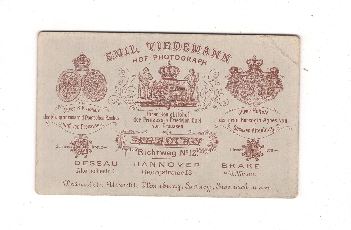 Fotografie Feine Dame - Bremen / Hannover / Dessau 1870er / CDV L1-24