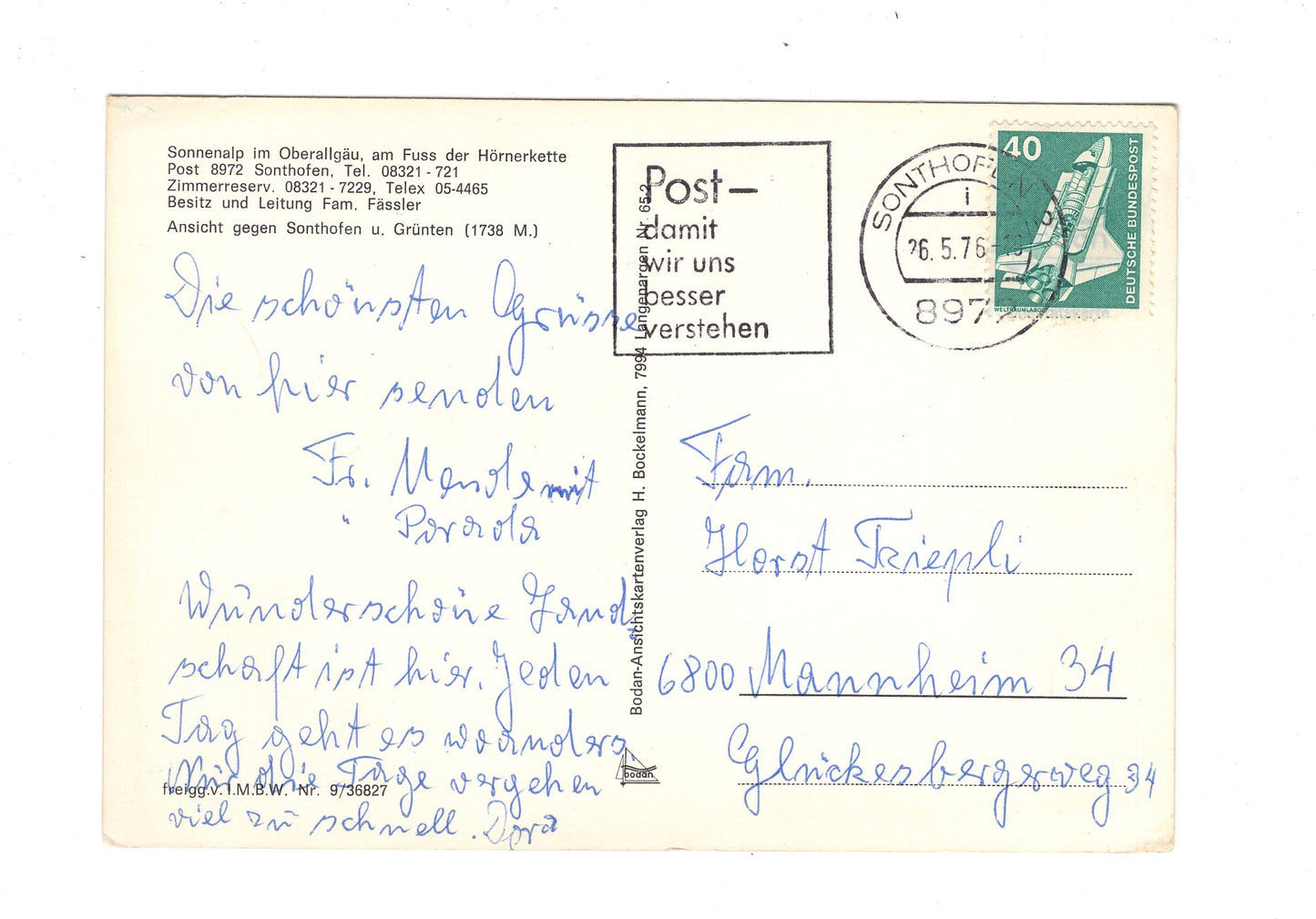 Ansichtskarte Kurhotel Sonnenalp bei Sonthofen im Oberallgäu / H1-54