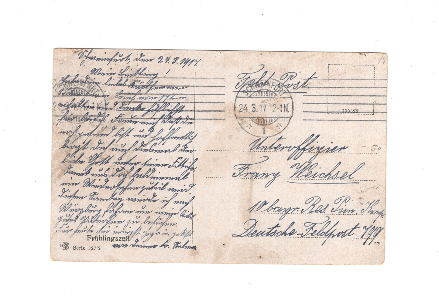 Ansichtskarte / Feldpost - Schweinfurt 1917