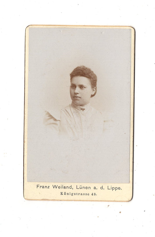 Fotografie Damenportrait - Lünen an der Lippe 1890er / CDV N1-13