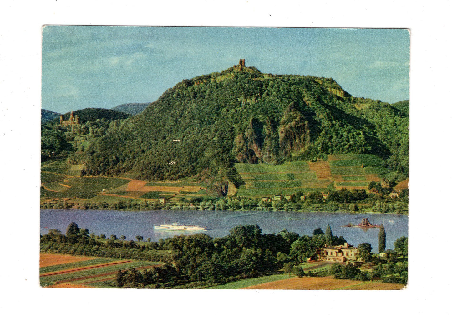 Ansichtskarte Am Rhein / Blick vom Rodderberg auf Ruine Drachenfels / M1-63