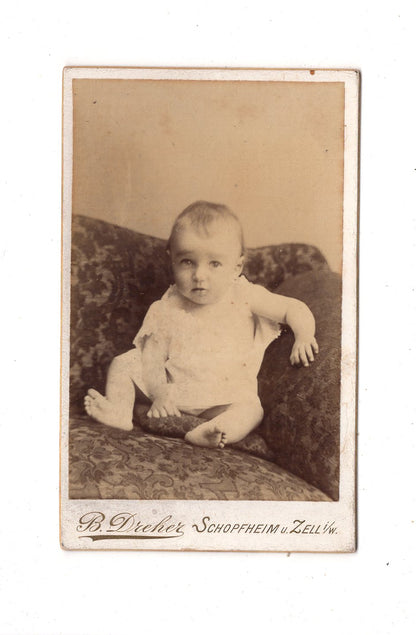 Fotografie Schönes Kinderbild / Baby - Schopfheim & Zell um 1890 / CDV N1-08