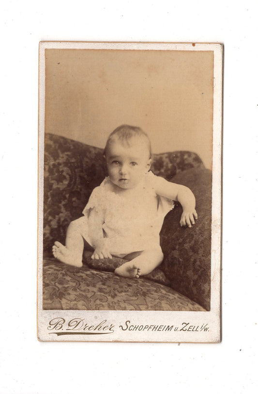 Fotografie Schönes Kinderbild / Baby - Schopfheim & Zell um 1890 / CDV N1-08