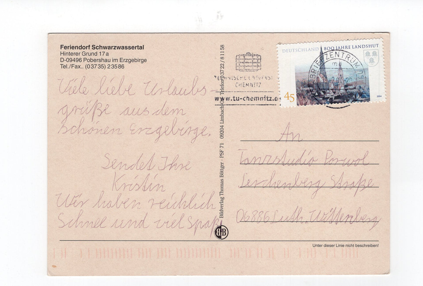 Ansichtskarte Pobershau im Erzgebirge / Feriendorf Schwarzwassertal
