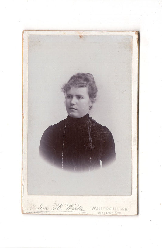Fotografie Damenportrait - Waltershausen um 1900 / CDV C1-03