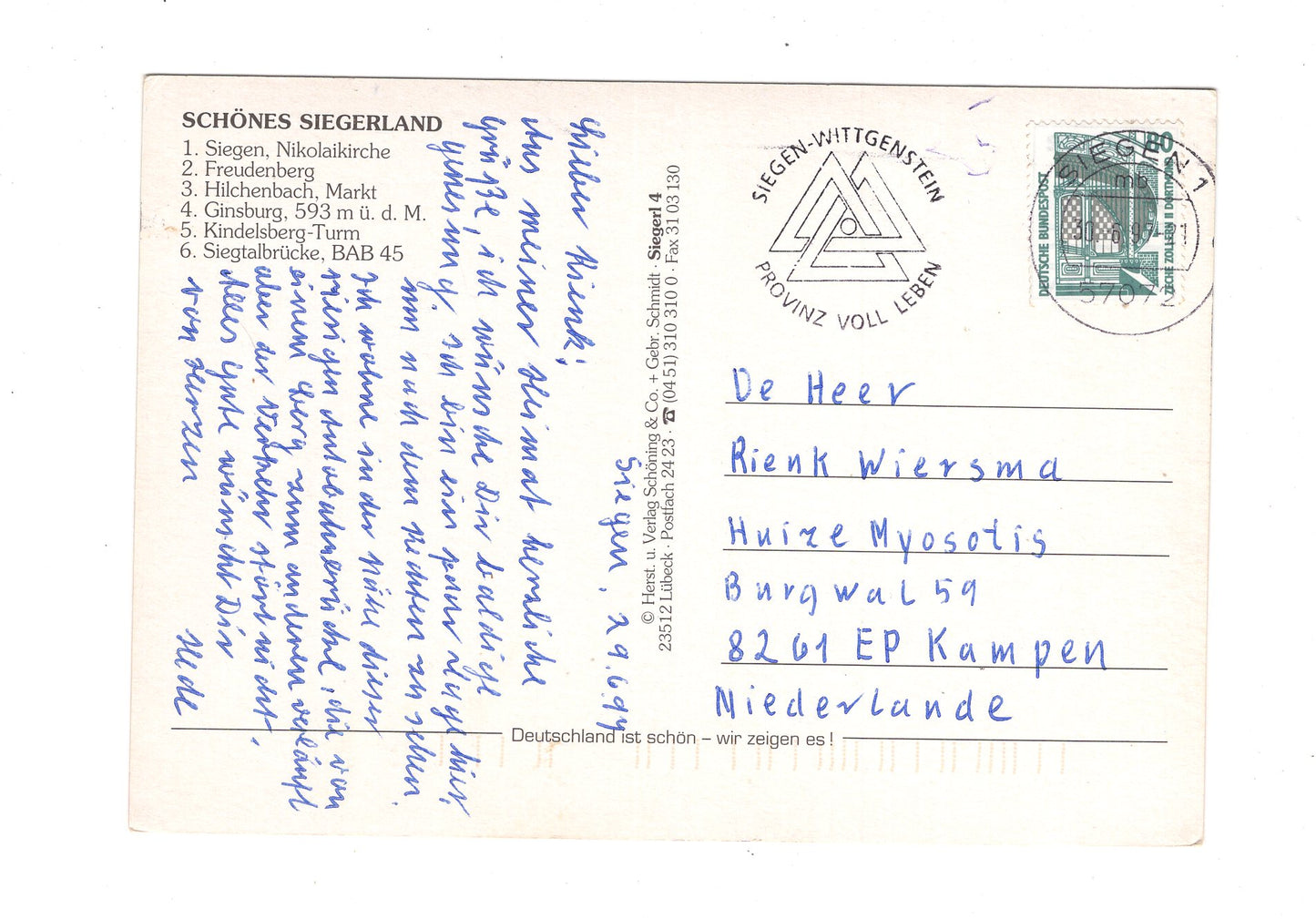 Ansichtskarte Siegerland in Südwestfalen