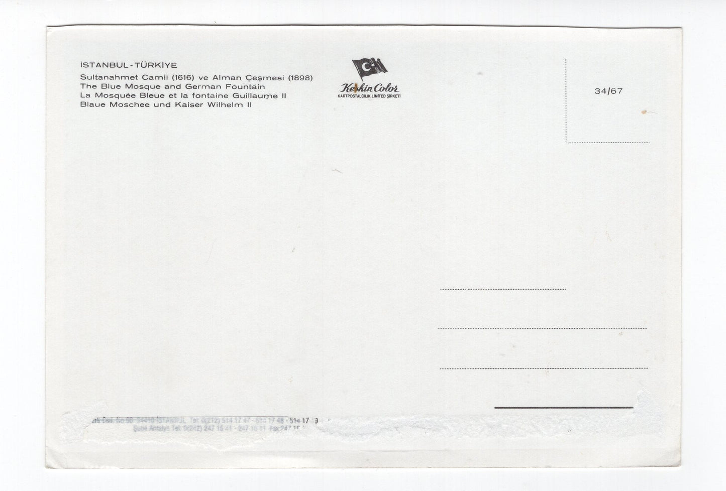 Ansichtskarte Istanbul / Blaue Moschee / Türkei