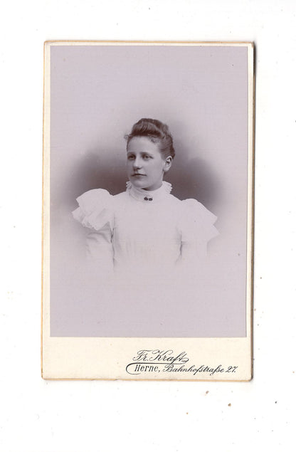 Fotografie Damenportrait mit Widmung - Herne 1898