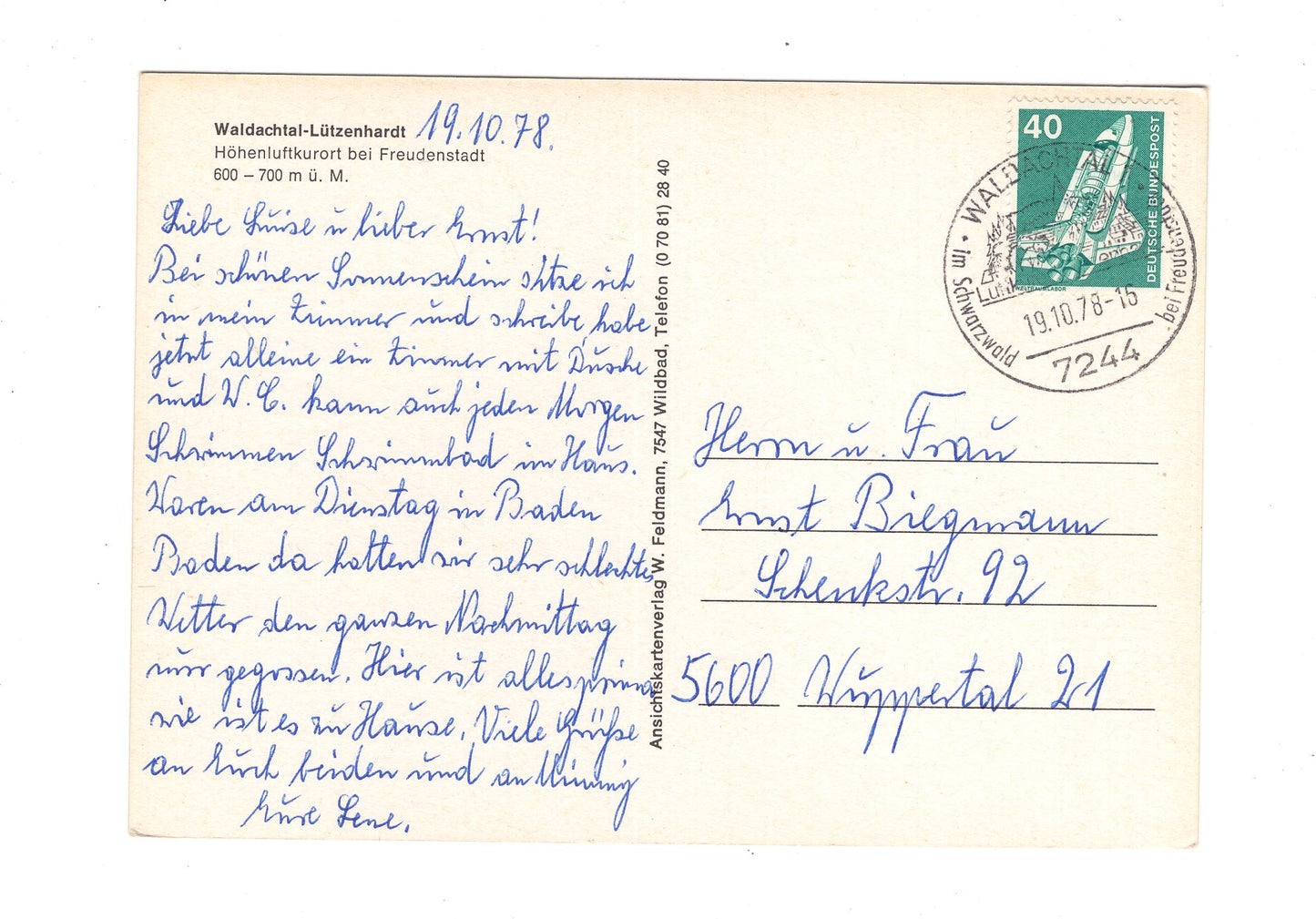 Ansichtskarte Waldachtal-Lützenhardt bei Freudenstadt